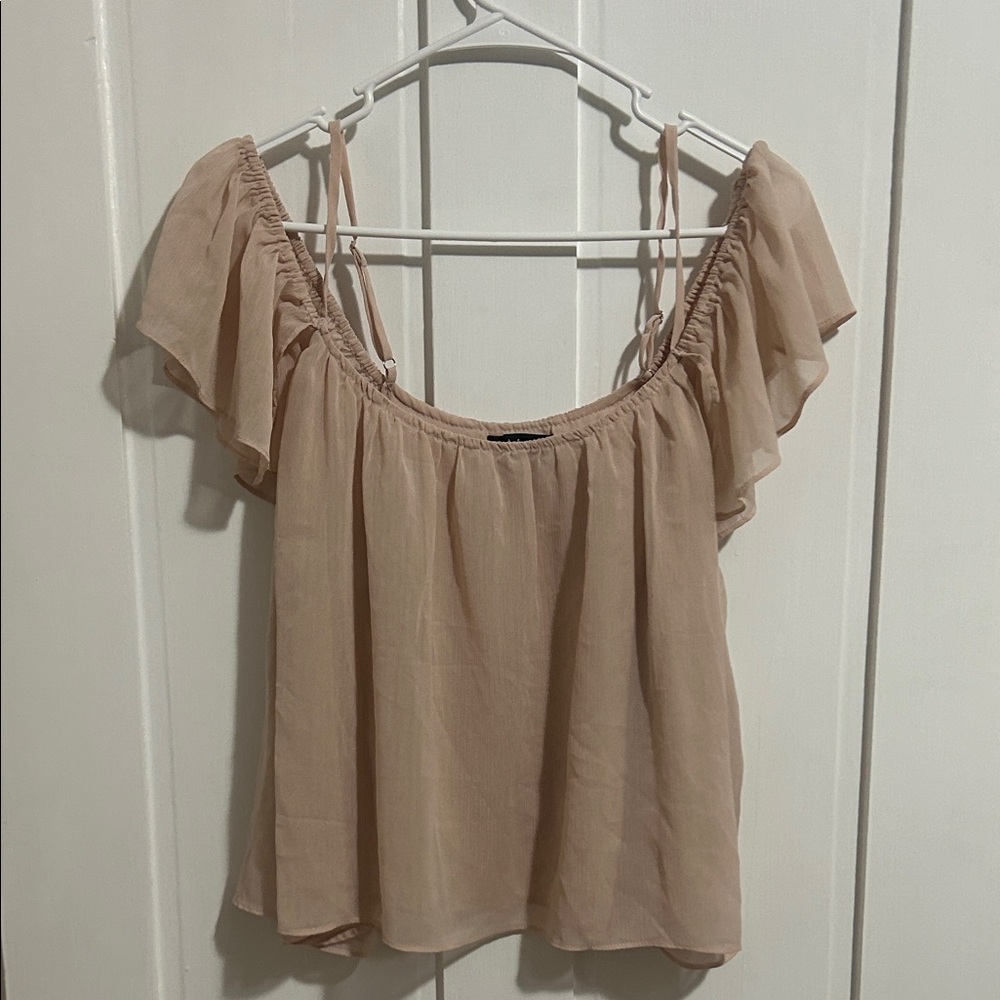 Lulus Elegant Women's Blush Pink Cold Shoulder Top